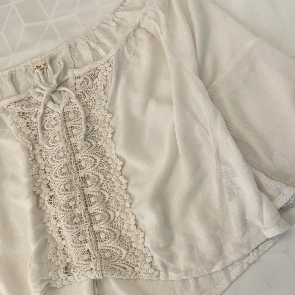 Hollister white lace top